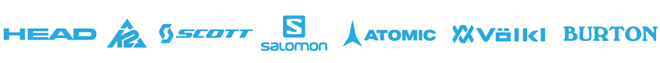 We stock equipment from Atomic, Salomon, K2, Scott, Head and Burton