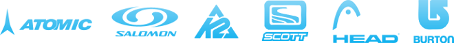 We stock equipment from Atomic, Salomon, K2, Scott, Head and Burton